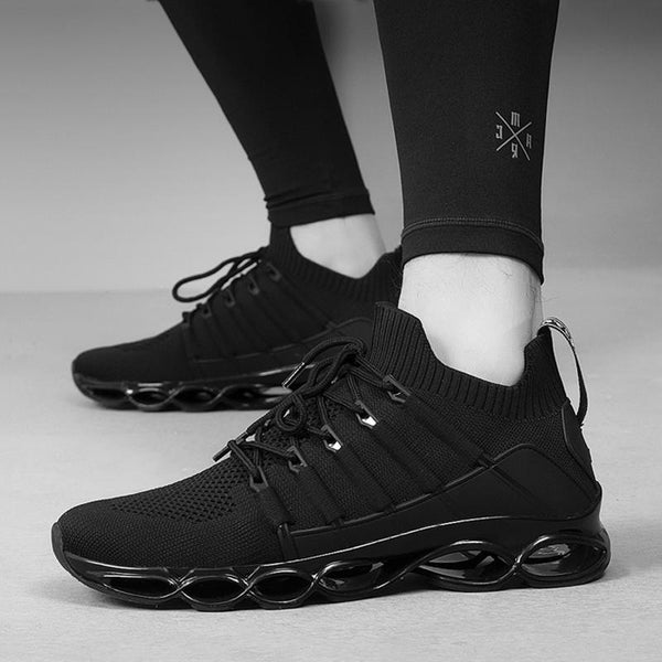 Breathable Knitted Fabric Lace Up Men's Sneakers 