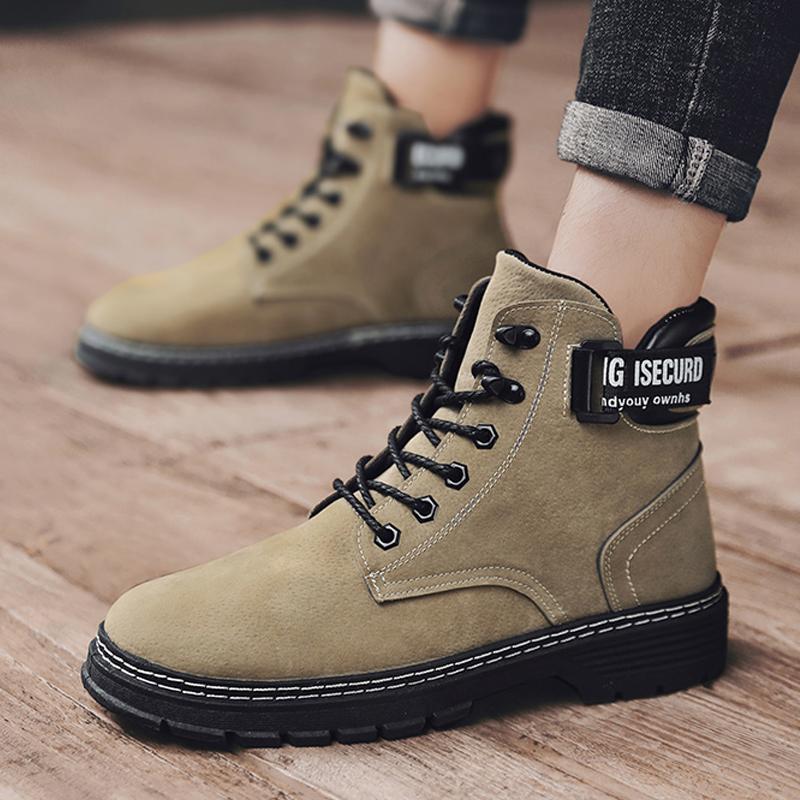 Leather Lace Up High-top Men's Boots