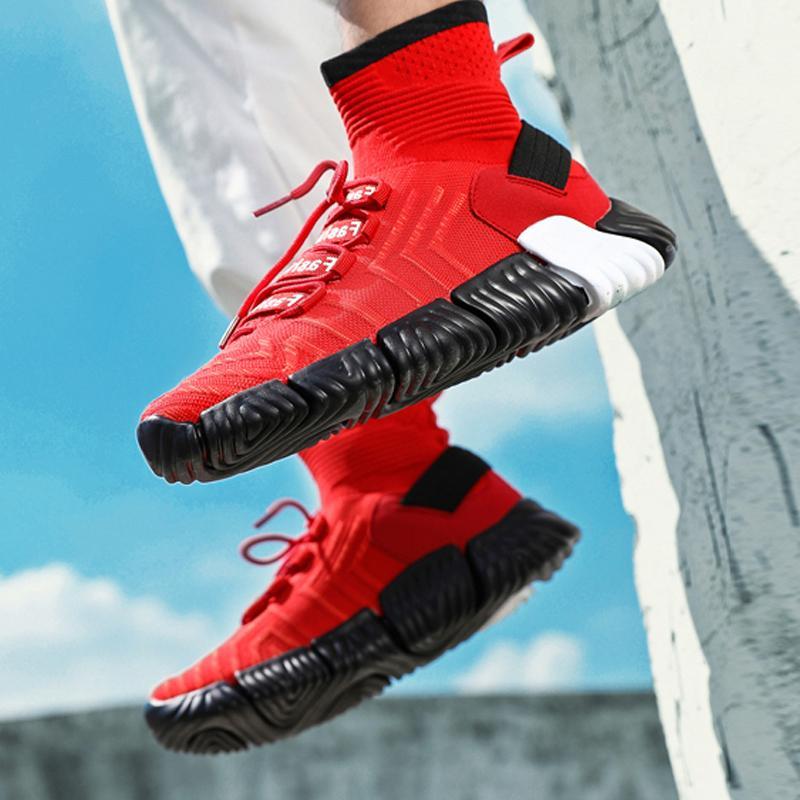 Mesh Lace Up Socks Men's Sneakers