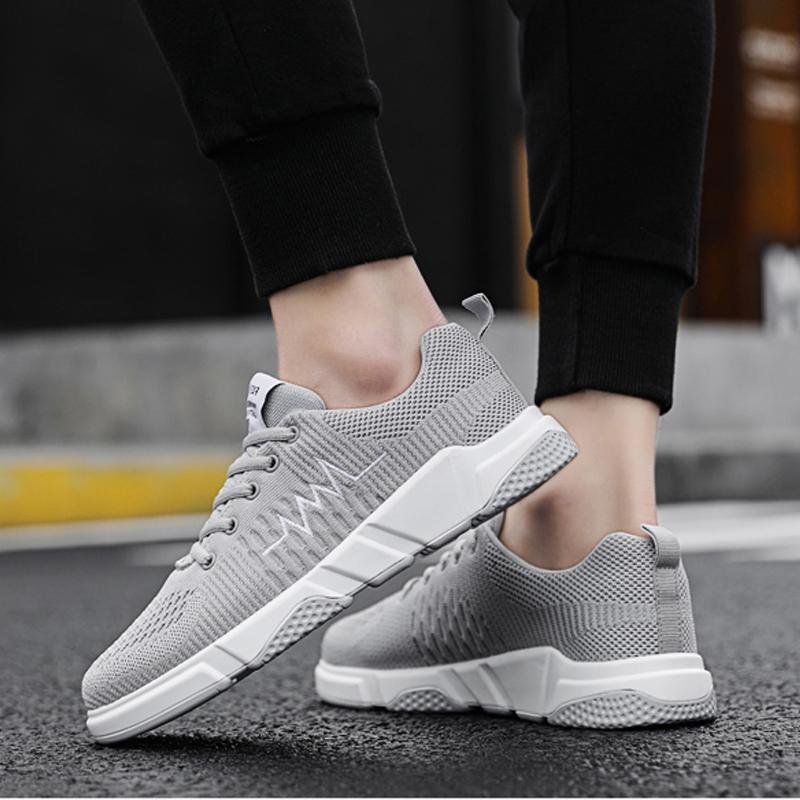 Knitted Fabric Lace Up Men's Sneakers