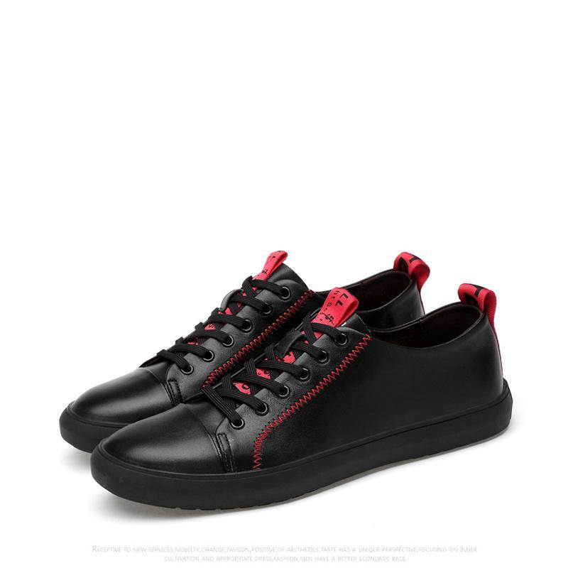 Cowhide Lace Up Men's Sneakers