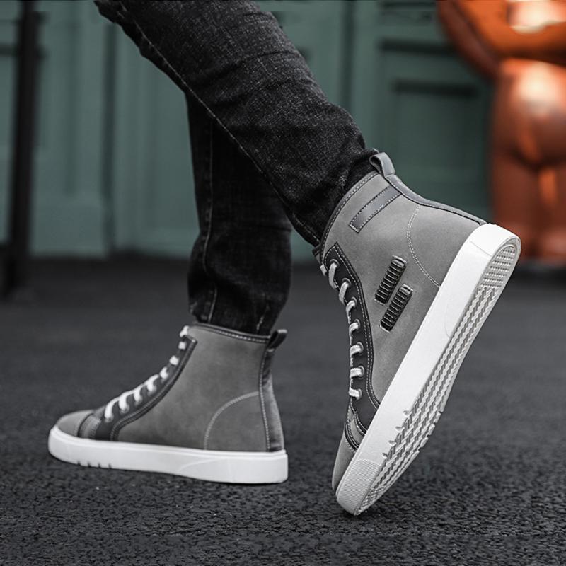 Suede Lace Up High-top Men's Boots