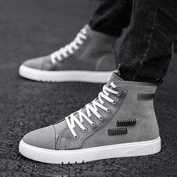 Suede Lace Up High-top Men's Boots