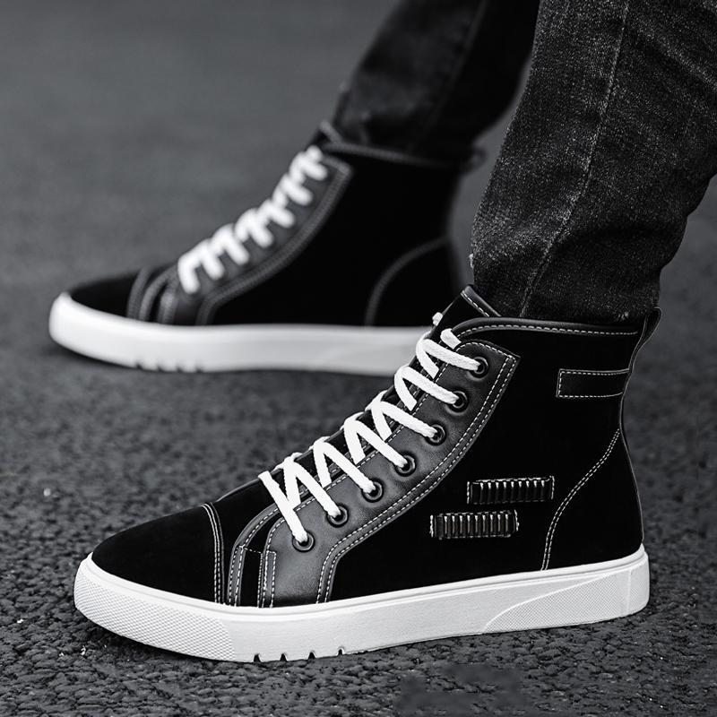 Suede Lace Up High-top Men's Boots