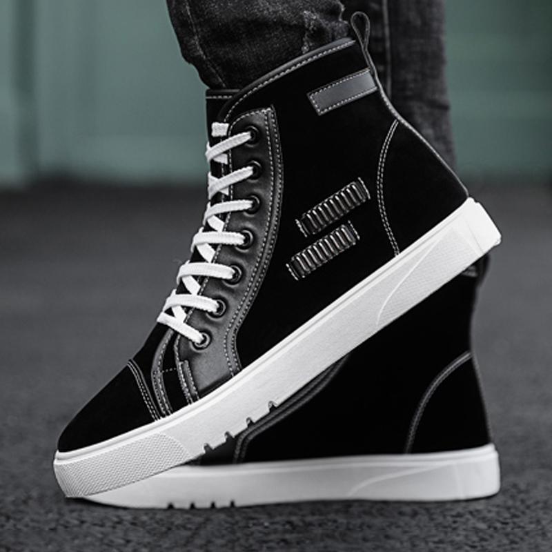 Suede Lace Up High-top Men's Boots