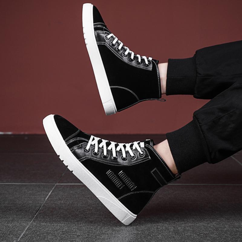 Suede Lace Up High-top Men's Boots