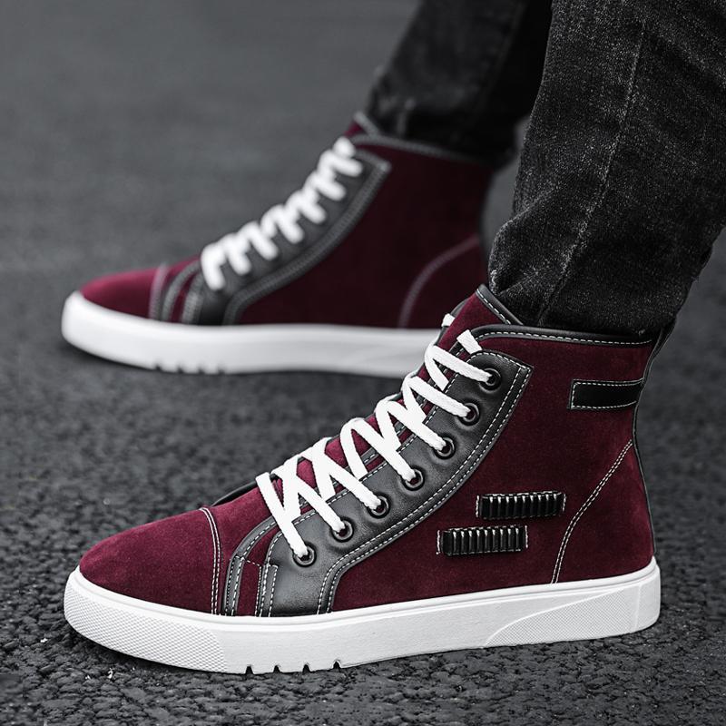 Suede Lace Up High-top Men's Boots