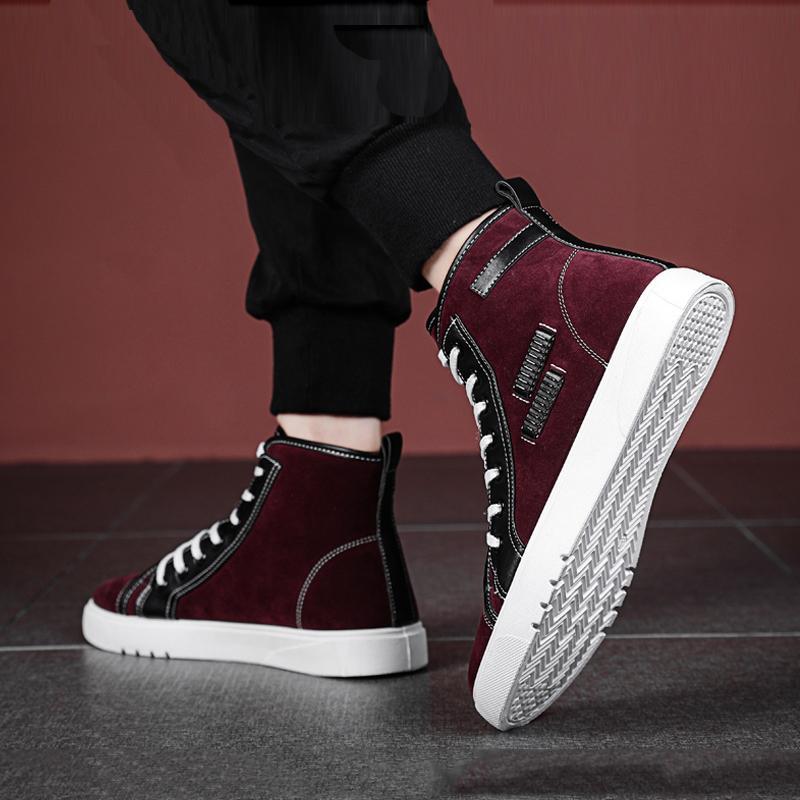 Suede Lace Up High-top Men's Boots