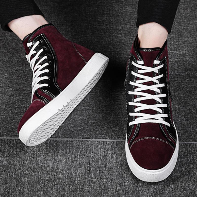 Suede Lace Up High-top Men's Boots