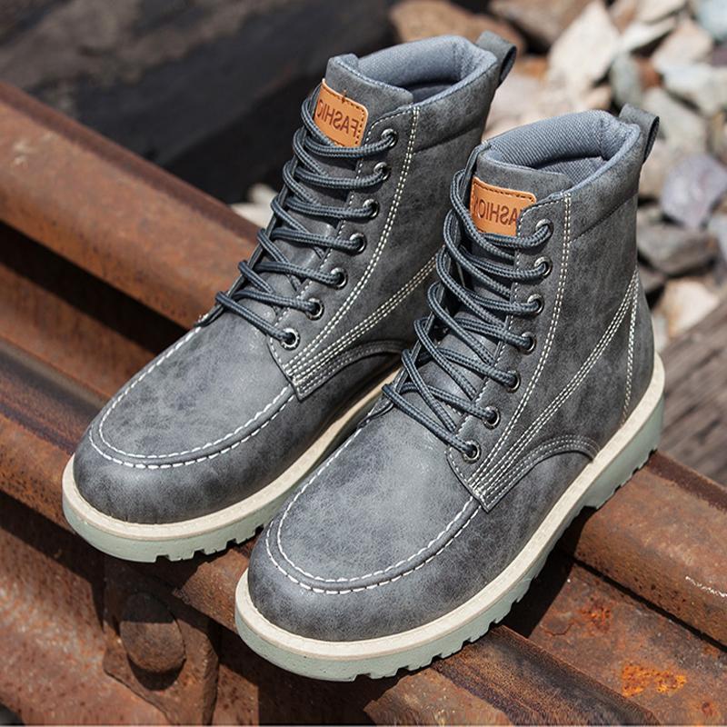 Leather Lace Up Waterproof Men's Boots