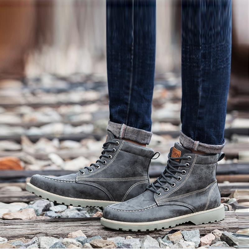 Leather Lace Up Waterproof Men's Boots