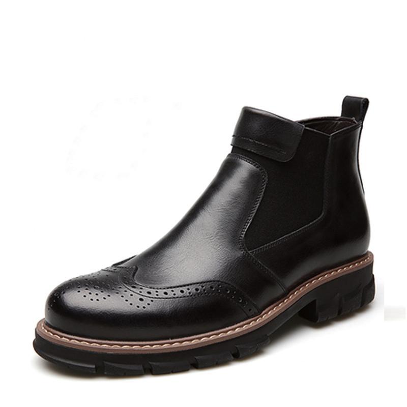 Cowhide Slip On Men's Boots