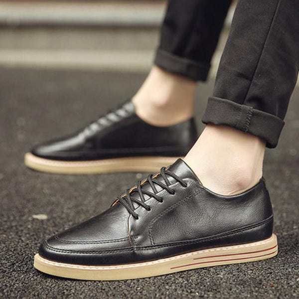 Leather Lace Up Men's Sneakers