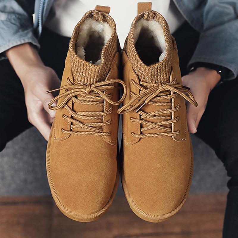 Suede Lace Up Cold-proof Men's Boots