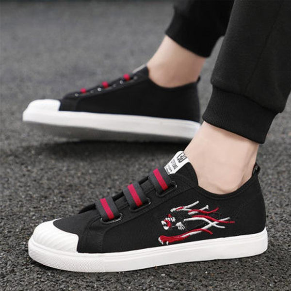 Canvas Cloth Elastic Band Men's Sneakers