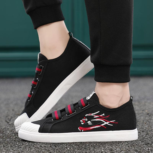 Canvas Cloth Elastic Band Men's Sneakers