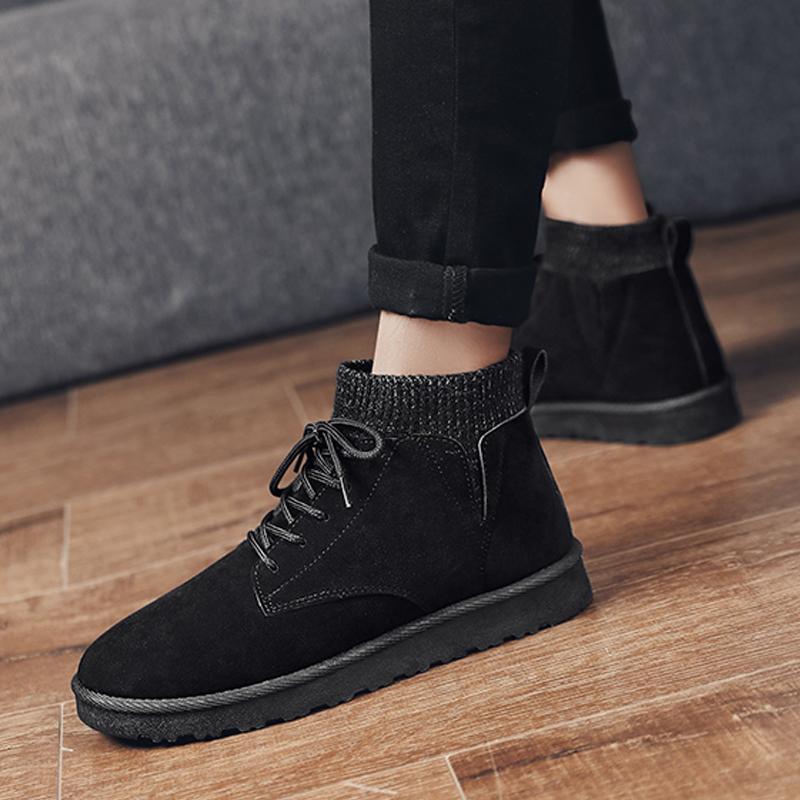 Suede Lace Up Cold-proof Men's Boots