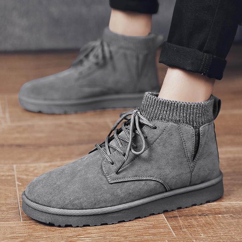 Suede Lace Up Cold-proof Men's Boots