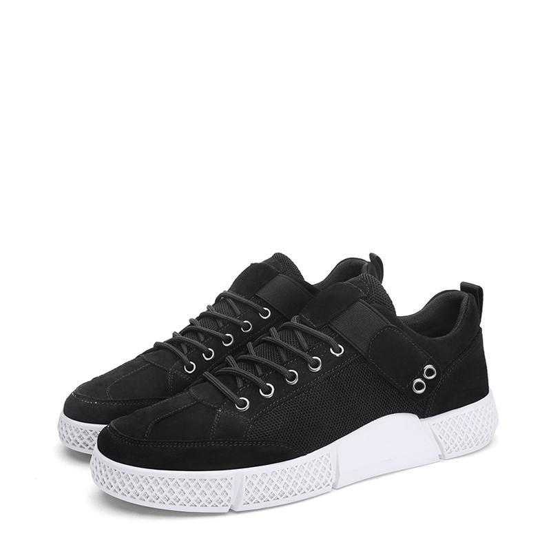 Pig Skin Lace Up Breathable Men's Sneakers