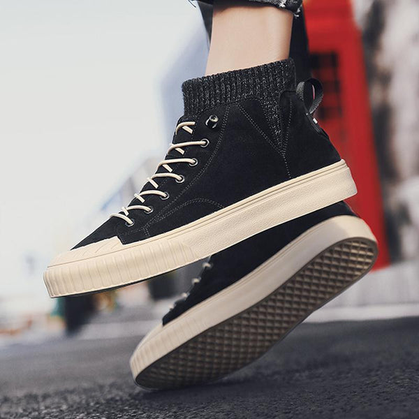 Pig Skin Lace Up Men's Sneakers