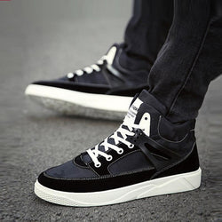 Canvas Lace Up High-Top Men's Boots