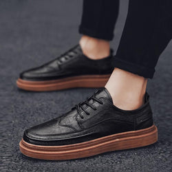 Cowhide Lace Up Men's Sneakers