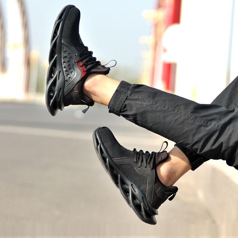 Knitted Fabric Lace Up Men's Sneakers