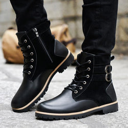 Leather Lace Up Men's Boots