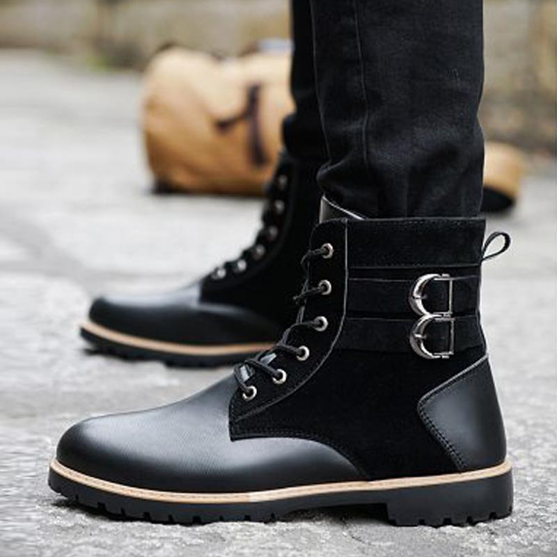 Leather Lace Up Men's Boots