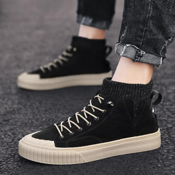 Pig Skin Lace Up Men's Sneakers