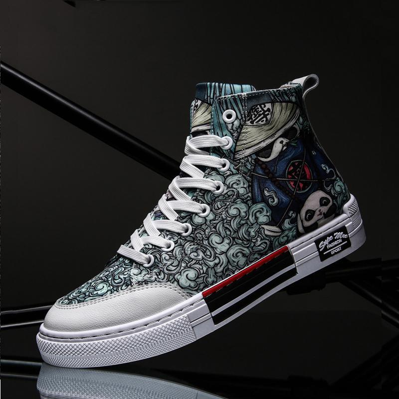 Canvas Cloth Lace Up High-top Men's Boots