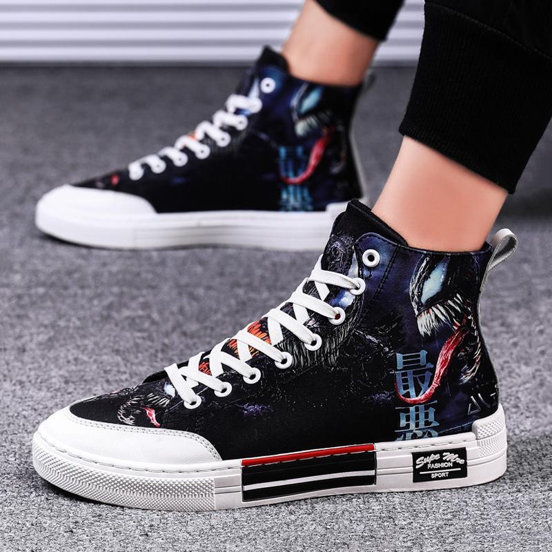 Canvas Cloth Lace Up High-top Men's Boots