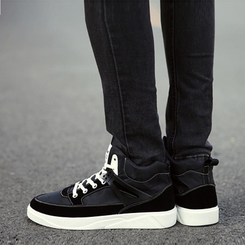 Canvas Lace Up High-Top Men's Boots