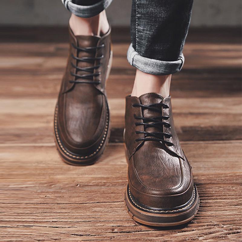 Leather Lace Up Men's Boots