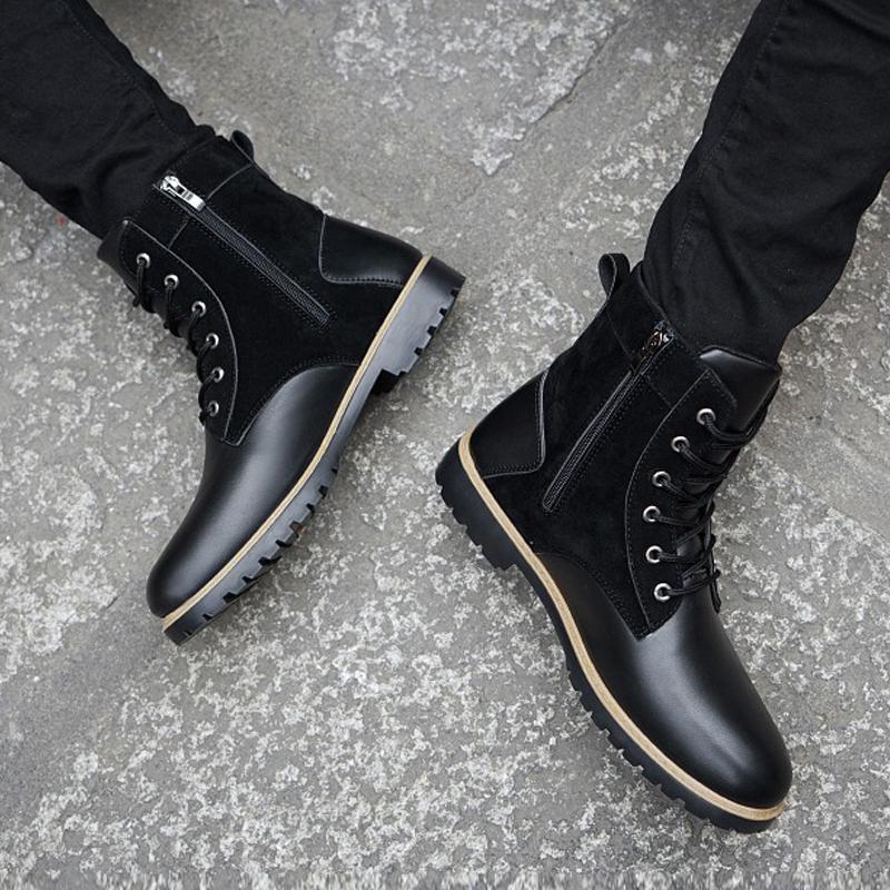 Leather Lace Up Men's Boots