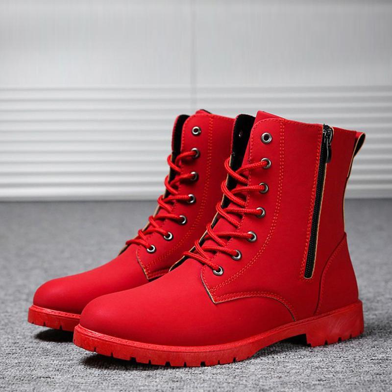 Leather Lace Up Men's Boots