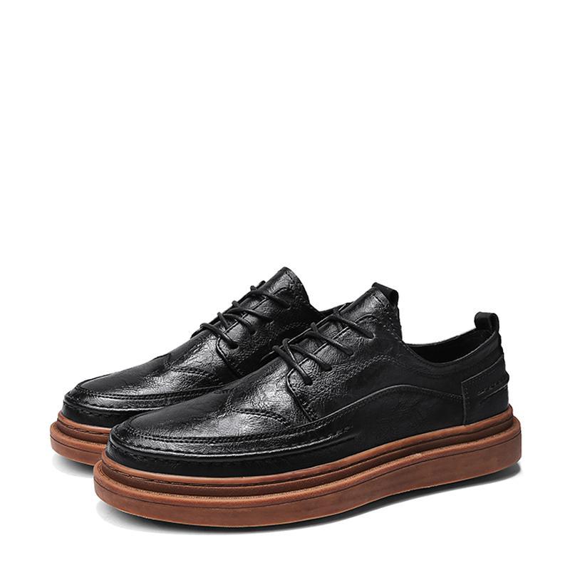 Cowhide Lace Up Men's Sneakers