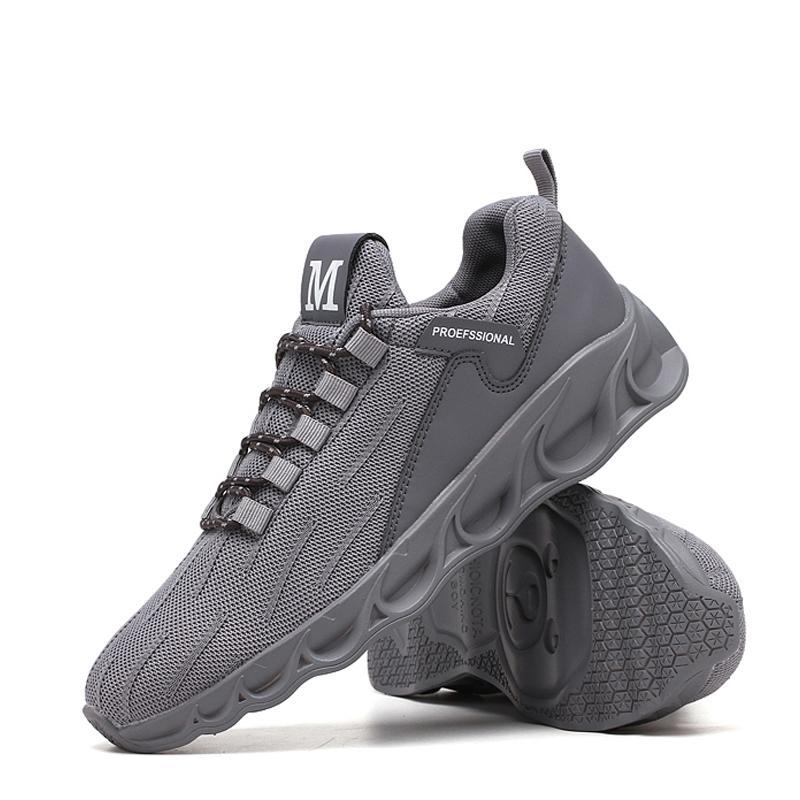 Knitted Fabric Lace Up Men's Sneakers