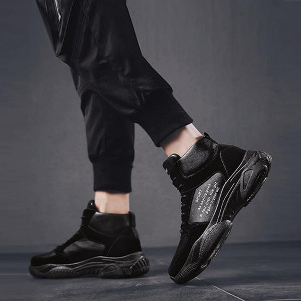 Leather Lace Up Men's Sneakers