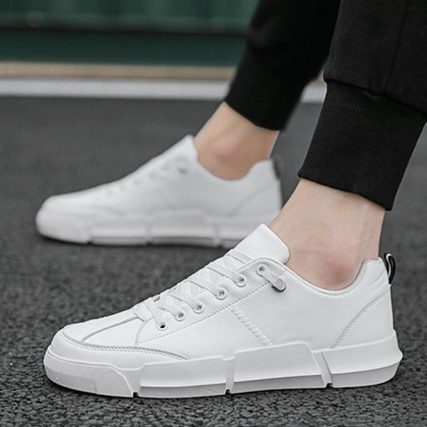 Leather Lace Up Non-slip Men's Sneakers