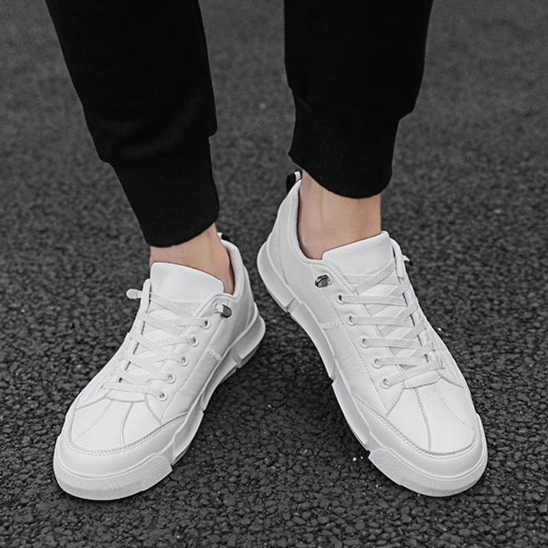 Leather Lace Up Non-slip Men's Sneakers