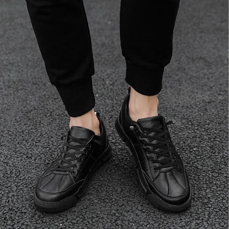 Leather Lace Up Non-slip Men's Sneakers