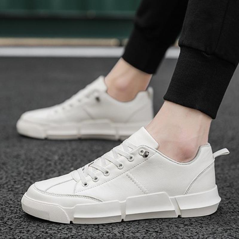 Leather Lace Up Non-slip Men's Sneakers