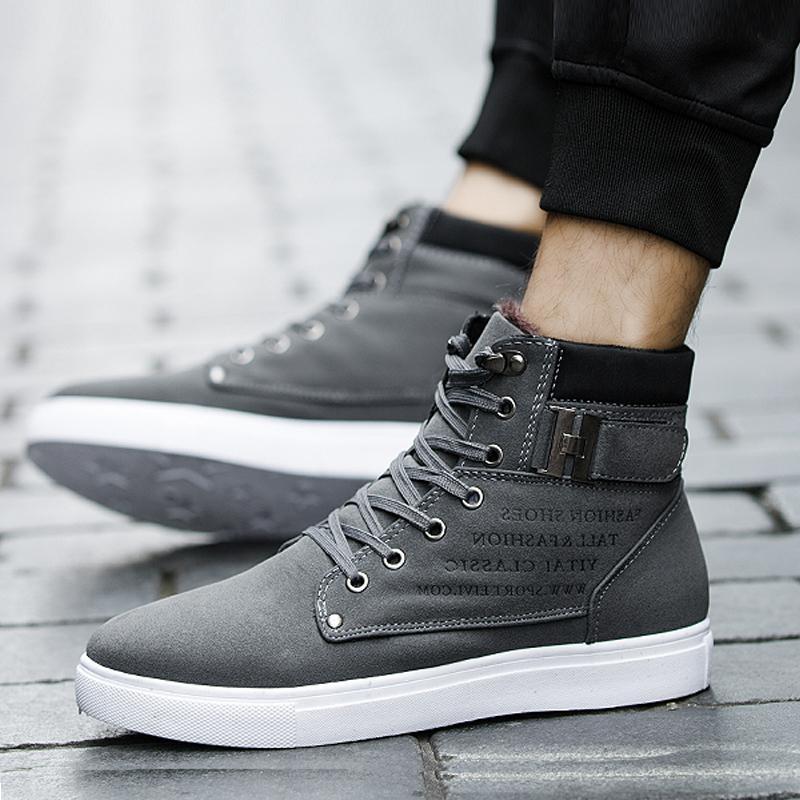 Suede Lace Up High-top Men's Boots