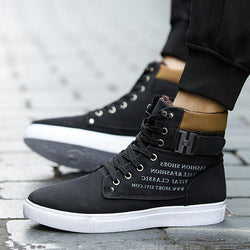 Suede Lace Up High-top Men's Boots