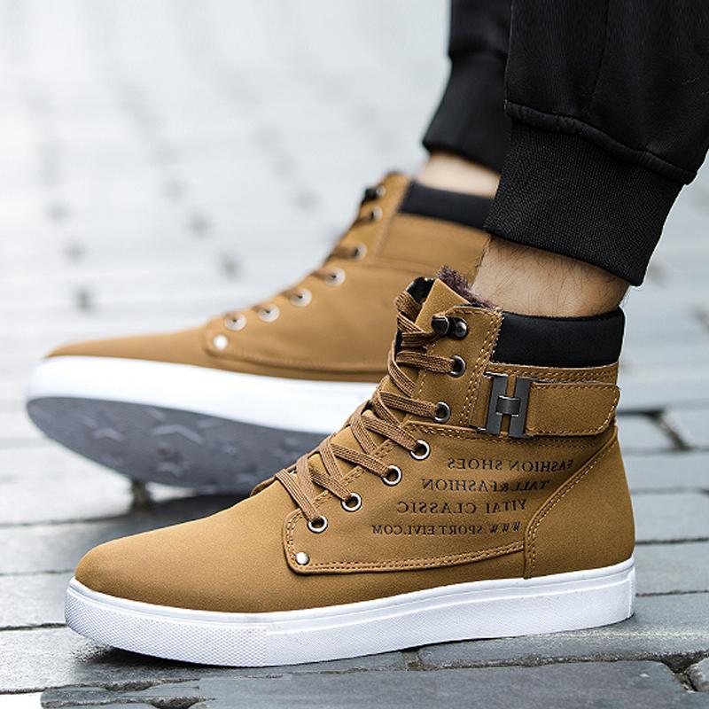 Suede Lace Up High-top Men's Boots