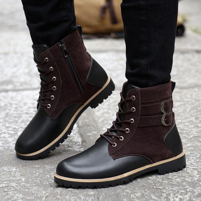 Leather Lace Up Men's Boots