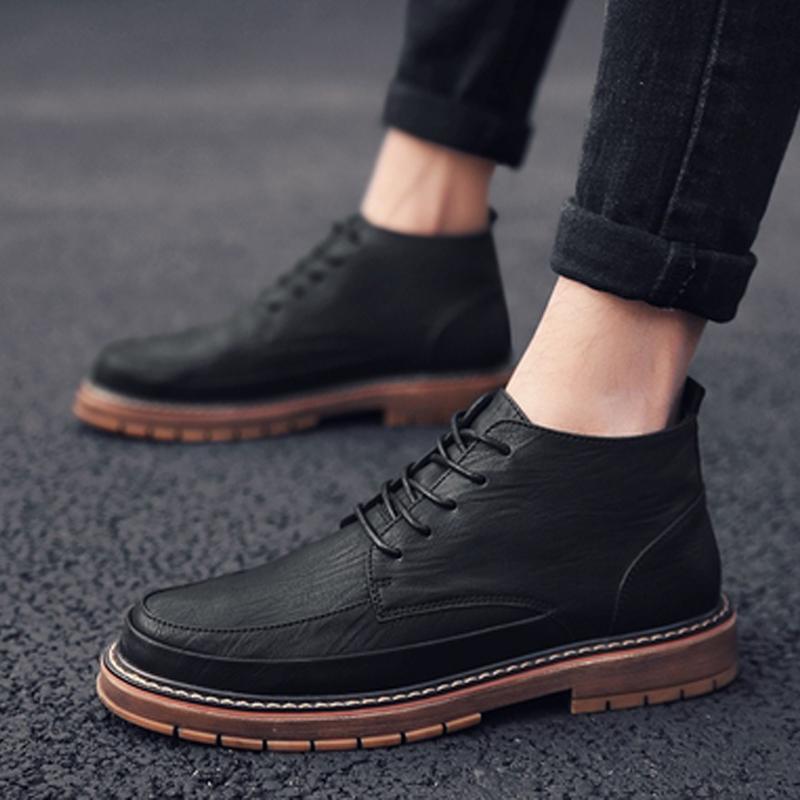 Leather Lace Up Men's Boots