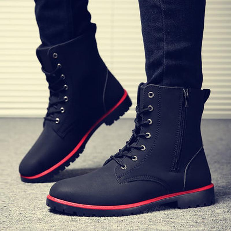 Leather Lace Up Men's Boots