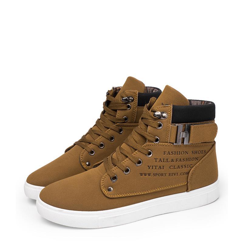 Suede Lace Up High-top Men's Boots